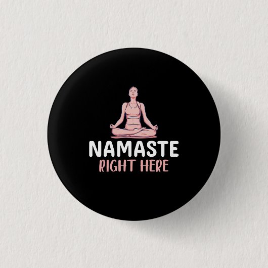 Yoga Lover | Yoga Namaste hier Button (Vorderseite)
