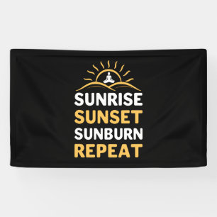 Yoga Lover Yoga Sunrise Sunset Sunburn Repeat Banner
