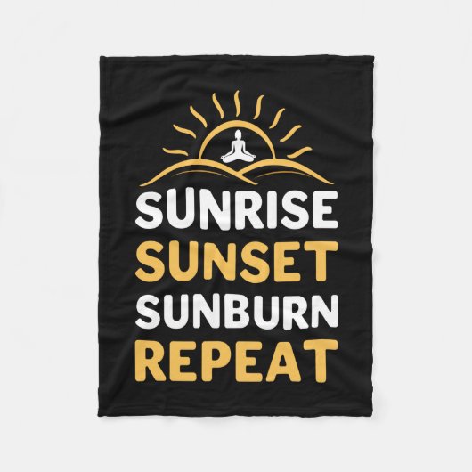 Yoga Lover | Yoga Sunrise Sunset Sunburn Repeat Fleecedecke (Vorderseite)