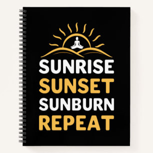 Yoga Lover Yoga Sunrise Sunset Sunburn Repeat Notizblock
