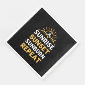 Yoga Lover | Yoga Sunrise Sunset Sunburn Repeat Serviette (Ecke)