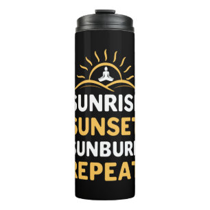 Yoga Lover Yoga Sunrise Sunset Sunburn Repeat Thermosbecher