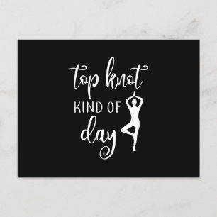 Yoga Lover   Yoga Top Knot Art Day Postkarte