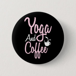 Yoga Lover Yoga und Kaffee Button