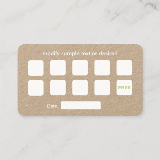 Yoga Loyalität 10 Besuch Visitenkarte (Rückseite)