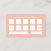 Yoga Loyalität 10 Besuchspunch Visitenkarte (Rückseite)