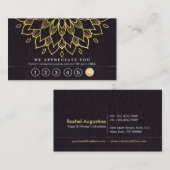 Yoga Loyalität 6 Punch Gold Mandala & Black Leathe Treuekarte (Vorne/Hinten)