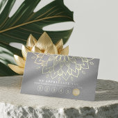 Yoga Loyalität 6 Punch Gold Mandala Grau Leder Treuekarte