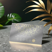 Yoga Loyalität 6 Punch Gold Mandala Grau Leder Treuekarte