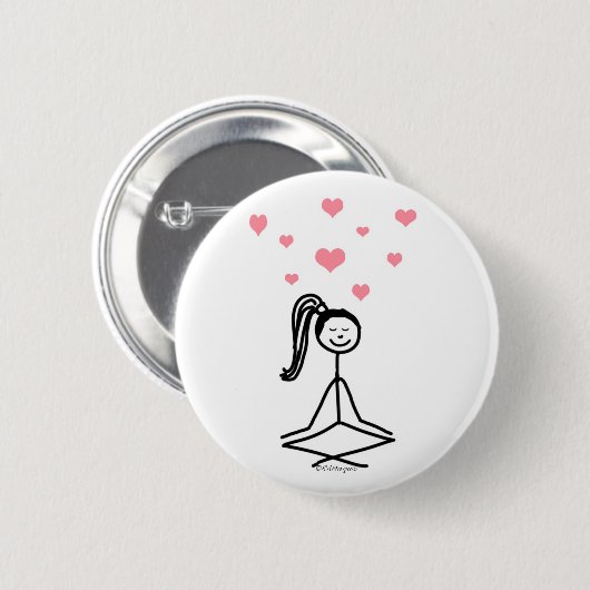 Yoga-Mädchen Button (Vorne & Hinten)