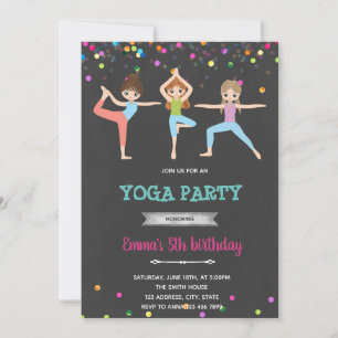 Yoga-Mädchen-Geburtstags-Einladung Einladung