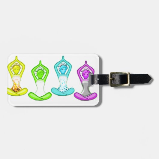 Yoga-Mädchen Gepäckanhänger (Vorderseite horizontal)
