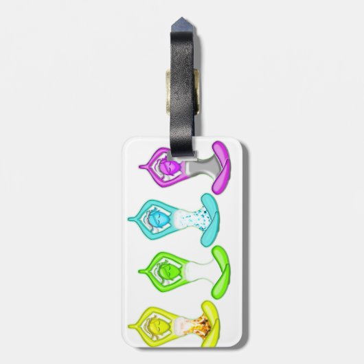 Yoga-Mädchen Gepäckanhänger (Rückseite vertikal)