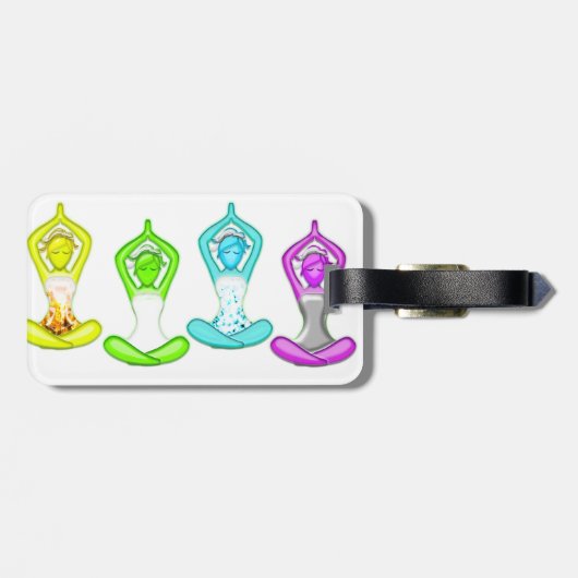 Yoga-Mädchen Gepäckanhänger (Rückseite horizontal)