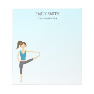 Yoga-Mädchen in Hand-Toe-Yoga-Anleitung Notizblock