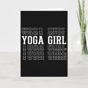 Yoga-Mädchen Lustiger geschichteter Text Tochter J Karte