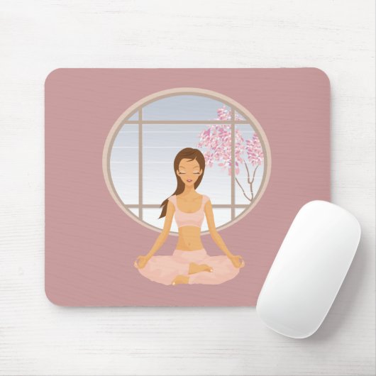 Yoga-Mädchen Mousepad (Mit Mouse)