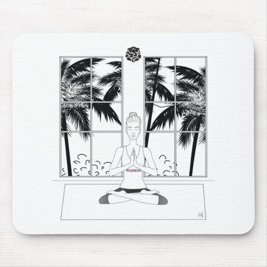 Yoga-Mädchen Mousepad (Vorne)