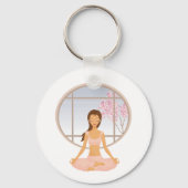 Yoga-Mädchen Schlüsselanhänger (Vorderseite)