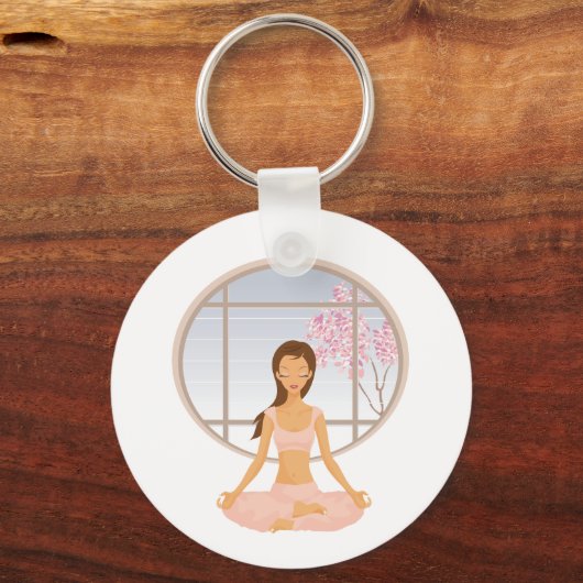 Yoga-Mädchen Schlüsselanhänger (Vorderseite)