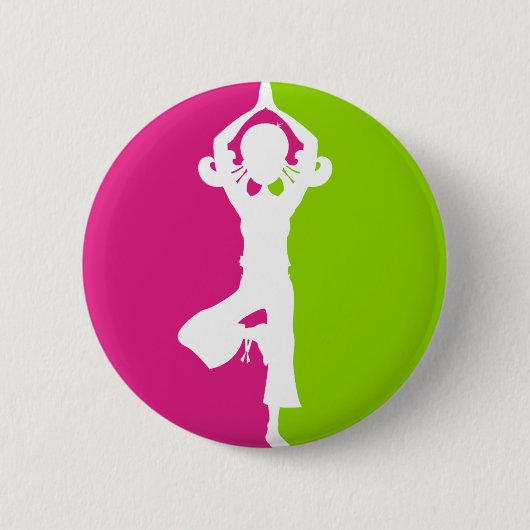 Yoga-Mädchen-Silhouette-Abzeichen Button (Vorderseite)