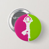 Yoga-Mädchen-Silhouette-Abzeichen Button (Vorne & Hinten)