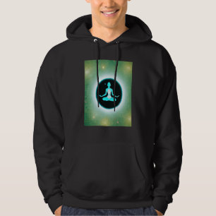Yoga-Mädchen weibliche Sonnengruß-Meditation Chakr Hoodie