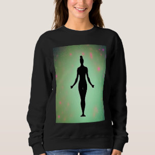 Yoga-Mädchen weibliche Sonnengruß-Meditation Chakr Sweatshirt