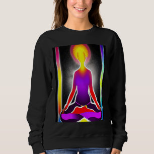 Yoga-Mädchen weibliche Sonnengruß-Meditation Chakr Sweatshirt