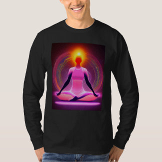 Yoga-Mädchen Weibliche Sonnengruß-Meditation Chakr T-Shirt