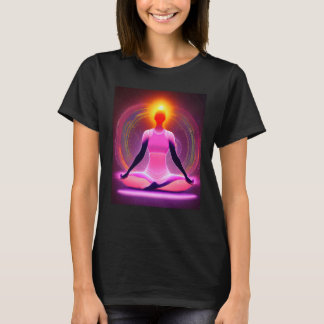 Yoga-Mädchen Weibliche Sonnengruß-Meditation Chakr T-Shirt