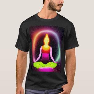 Yoga-Mädchen weibliche Sonnengruß-Meditation Chakr T-Shirt