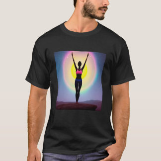 Yoga-Mädchen weibliche Sonnengruß-Meditation Chakr T-Shirt