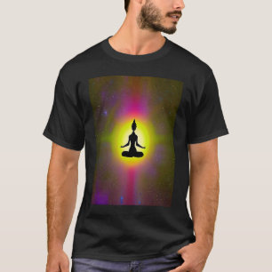 Yoga-Mädchen weibliche Sonnengruß-Meditation Chakr T-Shirt