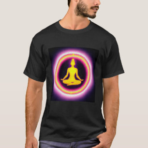 Yoga-Mädchen weibliche Sonnengruß-Meditation Chakr T-Shirt