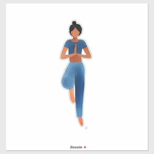 Yoga-Mädchen, Yoga-Kunst  Aufkleber (Blatt)