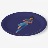 Yoga-Mädchen, Yoga-Kunst Pappteller (Schrägansicht)