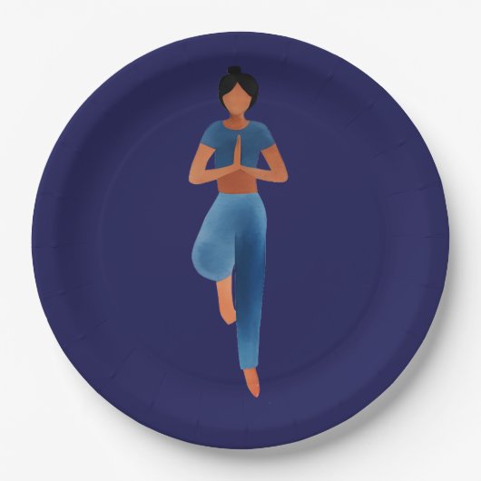 Yoga-Mädchen, Yoga-Kunst Pappteller (Vorderseite)