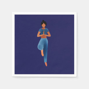 Yoga-Mädchen, Yoga-Kunst Serviette