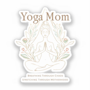 Yoga-Mama atmet durch die Mutterschaft Aufkleber
