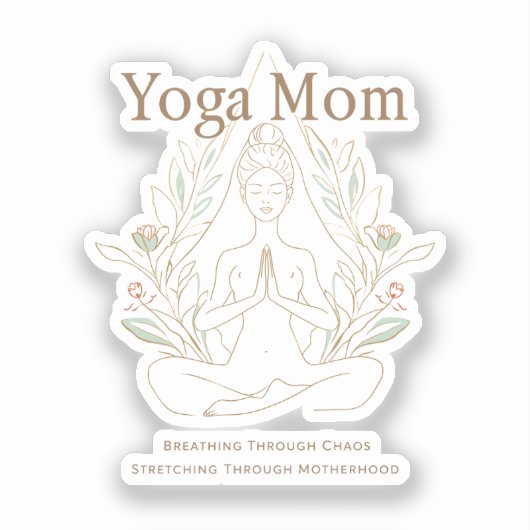 Yoga-Mama atmet durch die Mutterschaft Aufkleber (Vorderseite)