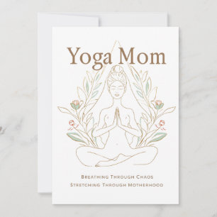 Yoga-Mama atmet durch die Mutterschaft Feiertagskarte