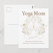 Yoga-Mama atmet durch die Mutterschaft Postkarte (Vorne/Hinten)