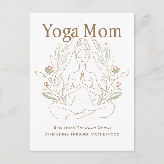 Yoga-Mama atmet durch die Mutterschaft Postkarte (Vorderseite)