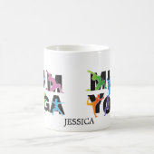 Yoga Mama Meditation Hobby Niedliche Mama Kaffeetasse (Mittel)