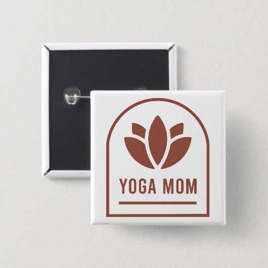 Yoga-Mama Mutter Lotusblume Boho-Ästhetik Button (Vorne & Hinten)