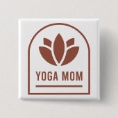 Yoga-Mama Mutter Lotusblume Boho-Ästhetik Button (Vorderseite)