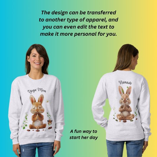 Yoga Mama niedlicher Hase Sweatshirt