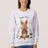 Yoga Mama niedlicher Hase Sweatshirt (Vorderseite)