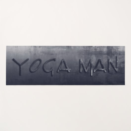 Yoga Man Navy Blue Grau rustikal Yogamatte (Vorderseite (Horizontal))